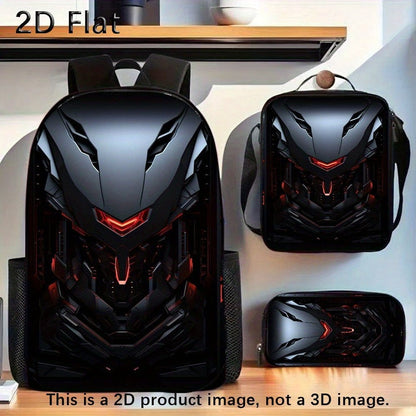 3pcs Technology Double Shoulder Backpack Set, Lightweight Large Capacity Multi - Pocket Suitable for Outdoor Travel Bags, Durable High - Quality - FastZen