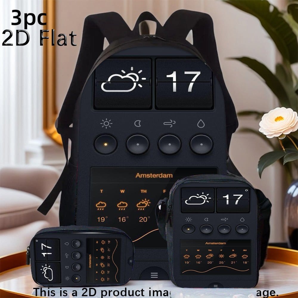 3PCS Zipper Closure Schoolbag Set – Unisex High Street Campus Backpack - Lightweight, Spacious &amp; Stylish - FastZen