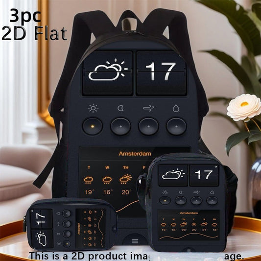 3PCS Zipper Closure Schoolbag Set – Unisex High Street Campus Backpack - Lightweight, Spacious &amp; Stylish - FastZen
