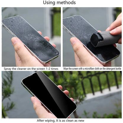 4 - in - 1 Microfiber Screen Cleaner Spray Bottle – For Phone, iPad, Laptop & Glasses - FastZen