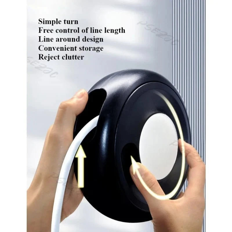 5m Manual Rotary Cable Winder – Home Replaceable Cord Storage Organizer for Hassle - Free Cable Management - FastZen
