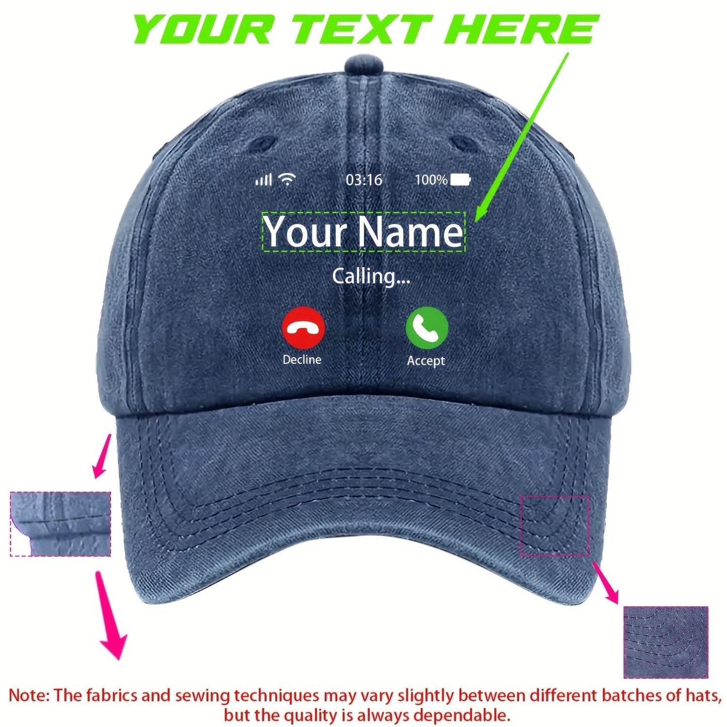 A Fun And Humorous Baseball Cap with Caller ID, Suitable for Both Men And Women.