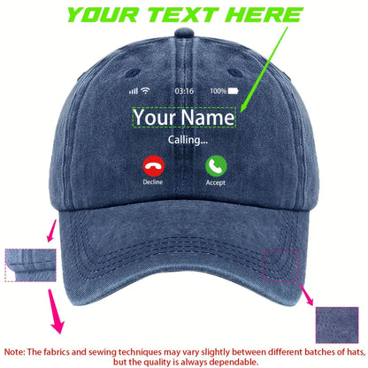 A Fun And Humorous Baseball Cap with Caller ID, Suitable for Both Men And Women.