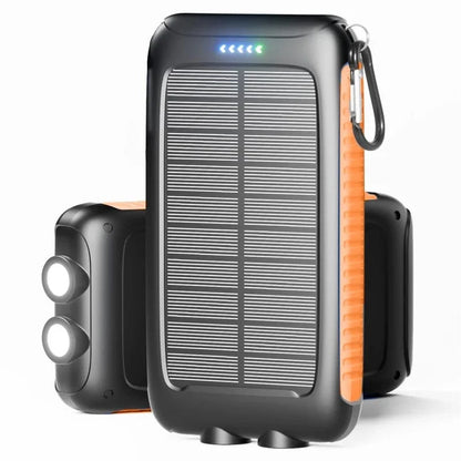 38800 mAh Solar Power Bank with Dual USB – Waterproof Portable Charger with LED Light for Camping Phones & Tablets