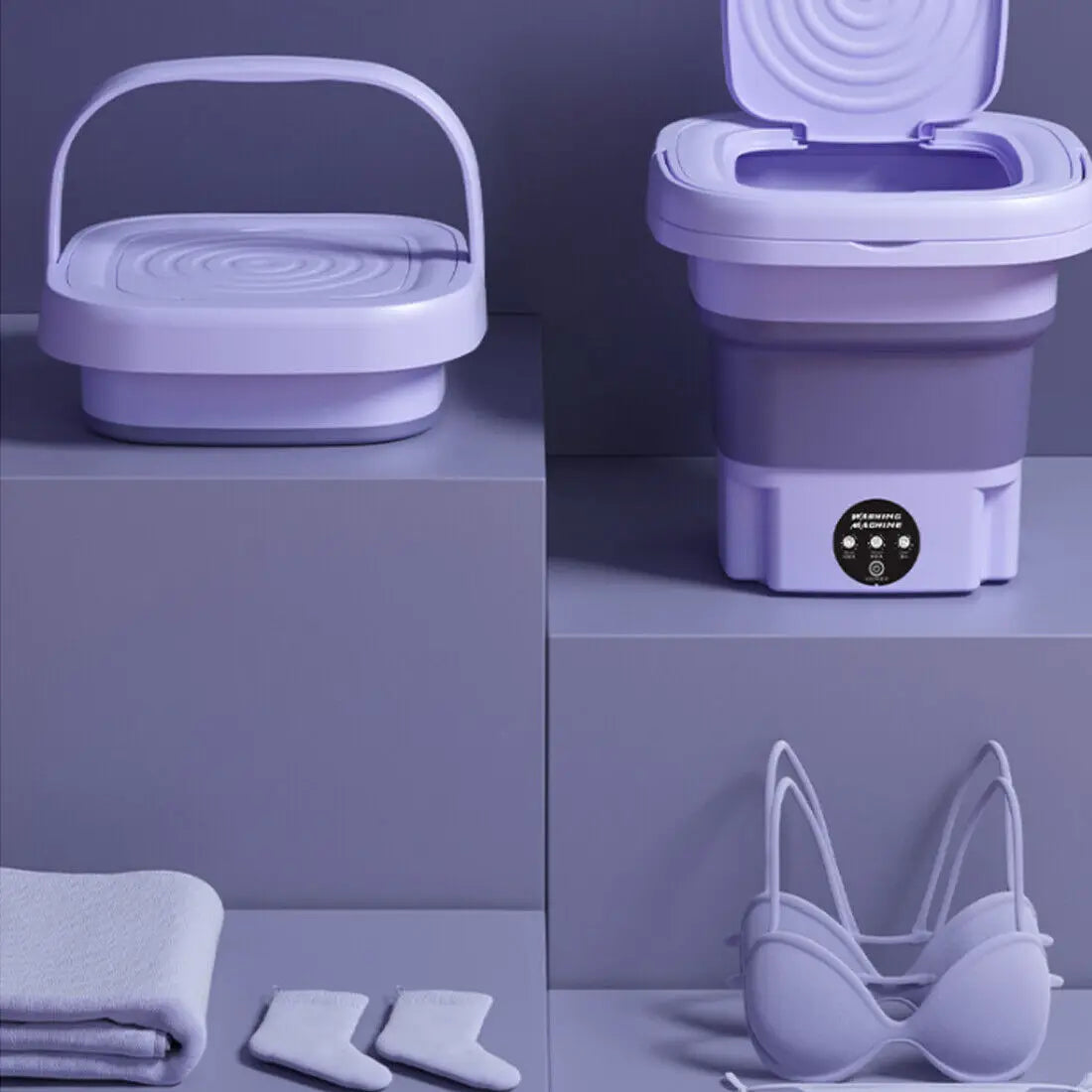 8L Portable Washing Machine Mini Washer Foldable Washer and Spin Dryer Travel