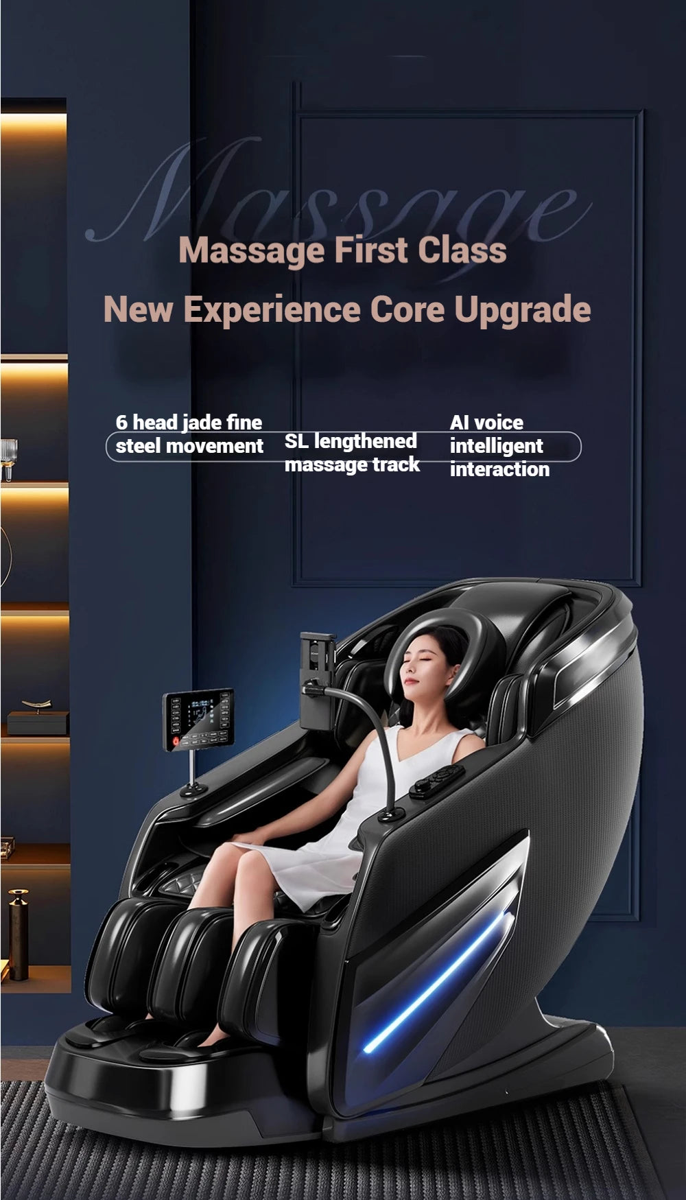 Massage Chair 4D with Zero Gravity Full Body with Voice Control,Back Heating,Bluetooth Speaker,Airbags Massage Chair