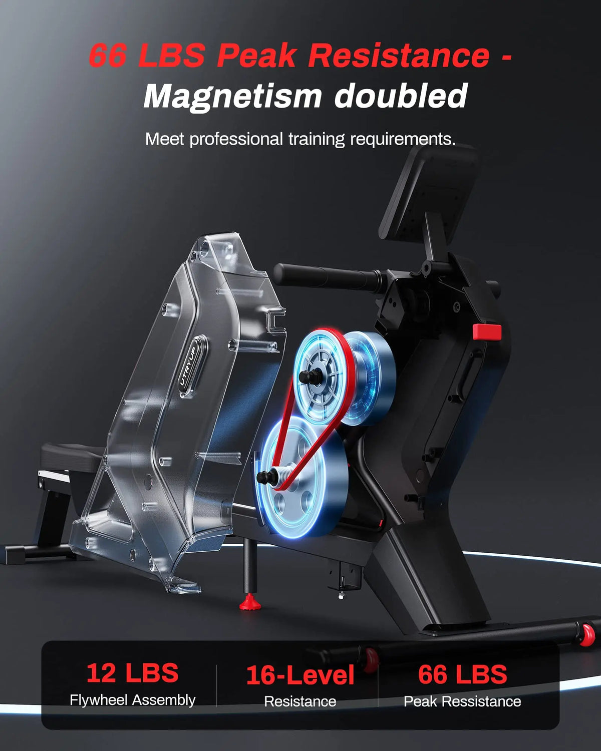 UTRYUP Magnetisches Rudergerät R05 Wasserrudergerät R10 16 Stufen Leiser Widerstand Faltbares Kompaktes Rudergerät Heim-Fitnessstudio