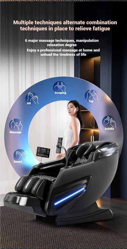 Massage Chair 4D with Zero Gravity Full Body with Voice Control,Back Heating,Bluetooth Speaker,Airbags Massage Chair