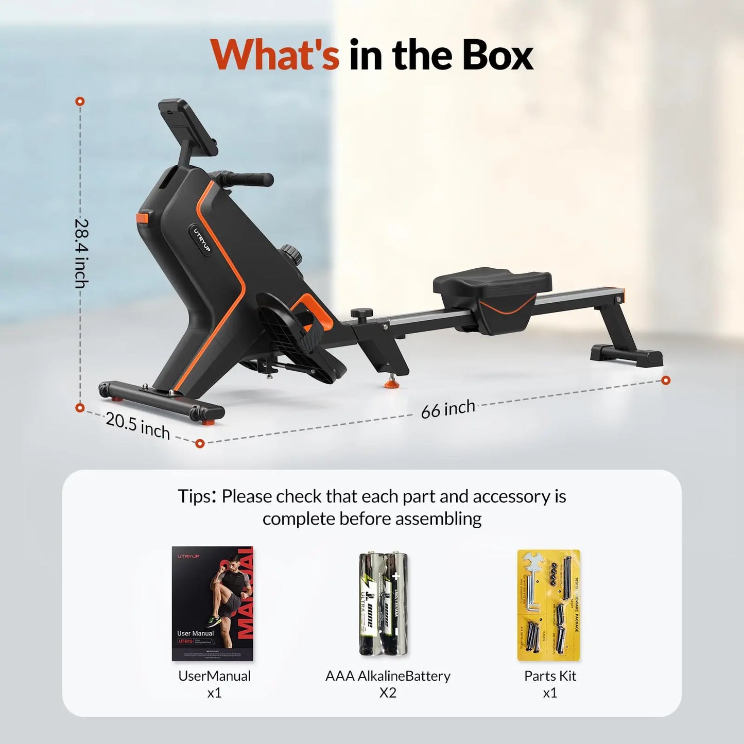 UTRYUP Magnetisches Rudergerät R05 Wasserrudergerät R10 16 Stufen Leiser Widerstand Faltbares Kompaktes Rudergerät Heim-Fitnessstudio