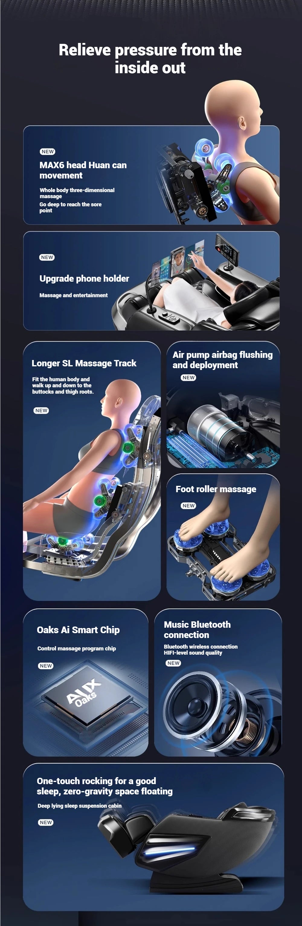 Massage Chair 4D with Zero Gravity Full Body with Voice Control,Back Heating,Bluetooth Speaker,Airbags Massage Chair