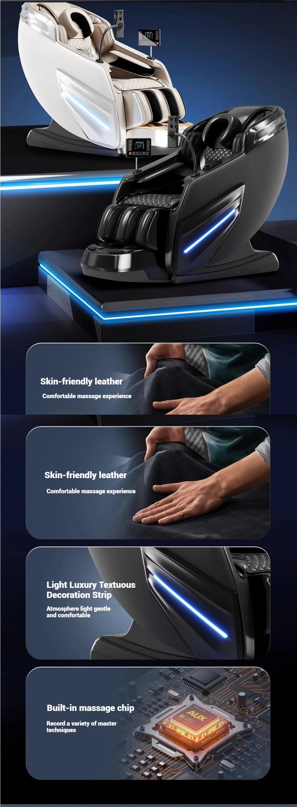 Massage Chair 4D with Zero Gravity Full Body with Voice Control,Back Heating,Bluetooth Speaker,Airbags Massage Chair