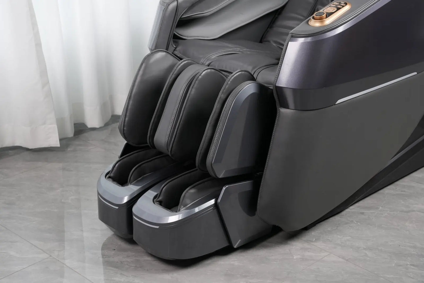 Massagesessel 4D mit Schwerelosigkeit Ganzkörper mit Sprachsteuerung, Rückenheizung, Bluetooth-Lautsprecher, Fuß-4D-Massagesessel