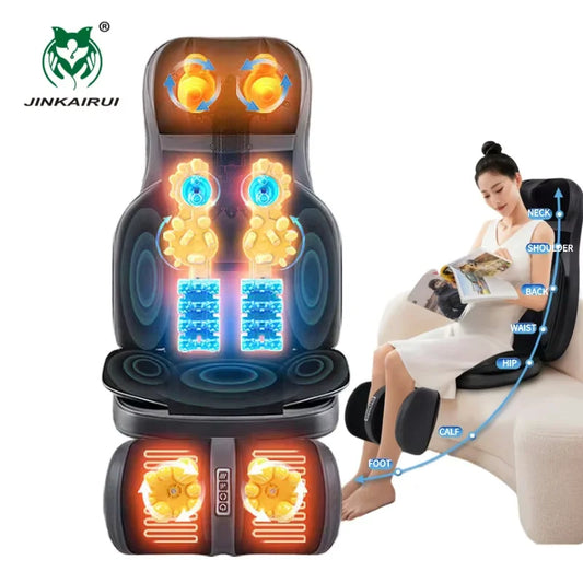 Shiatsu Nacken- und Rückenmassagegerät mit Heizfunktion, 2D- oder 3D-Knetmassageauflage, einstellbare Kompressionssitzmassage für den ganzen Körper