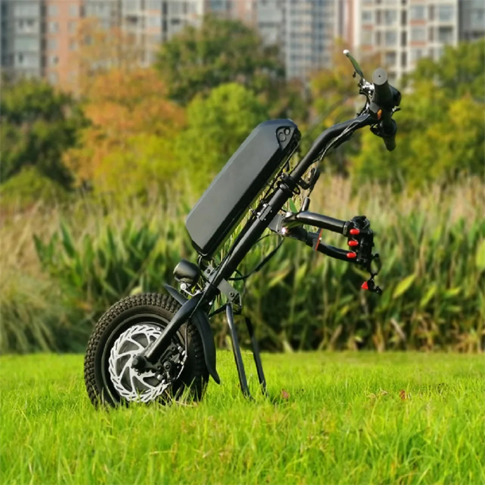 Elesmart Kit de conversion de tracteur de moto électrique 12 pouces 36V 250/350/500W fixation de fauteuil roulant pour aide aux personnes handicapées