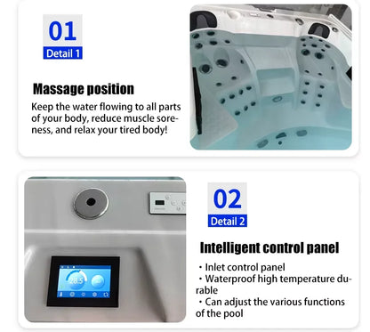 Outdoor swimming spa pool massage whirlpool& bathtub for 8 people 3560mm