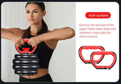 4-in-1 Adjustable Weight Dumbbell Set 22lb– Multi-Function Home Gym Equipment for Men & Women – Convertible Dumbbell, Kettlebell