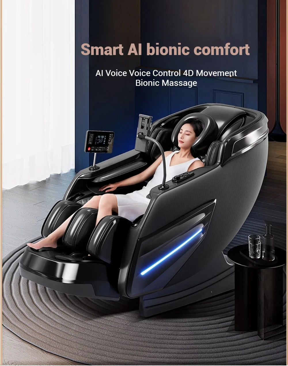 Massage Chair 4D with Zero Gravity Full Body with Voice Control,Back Heating,Bluetooth Speaker,Airbags Massage Chair