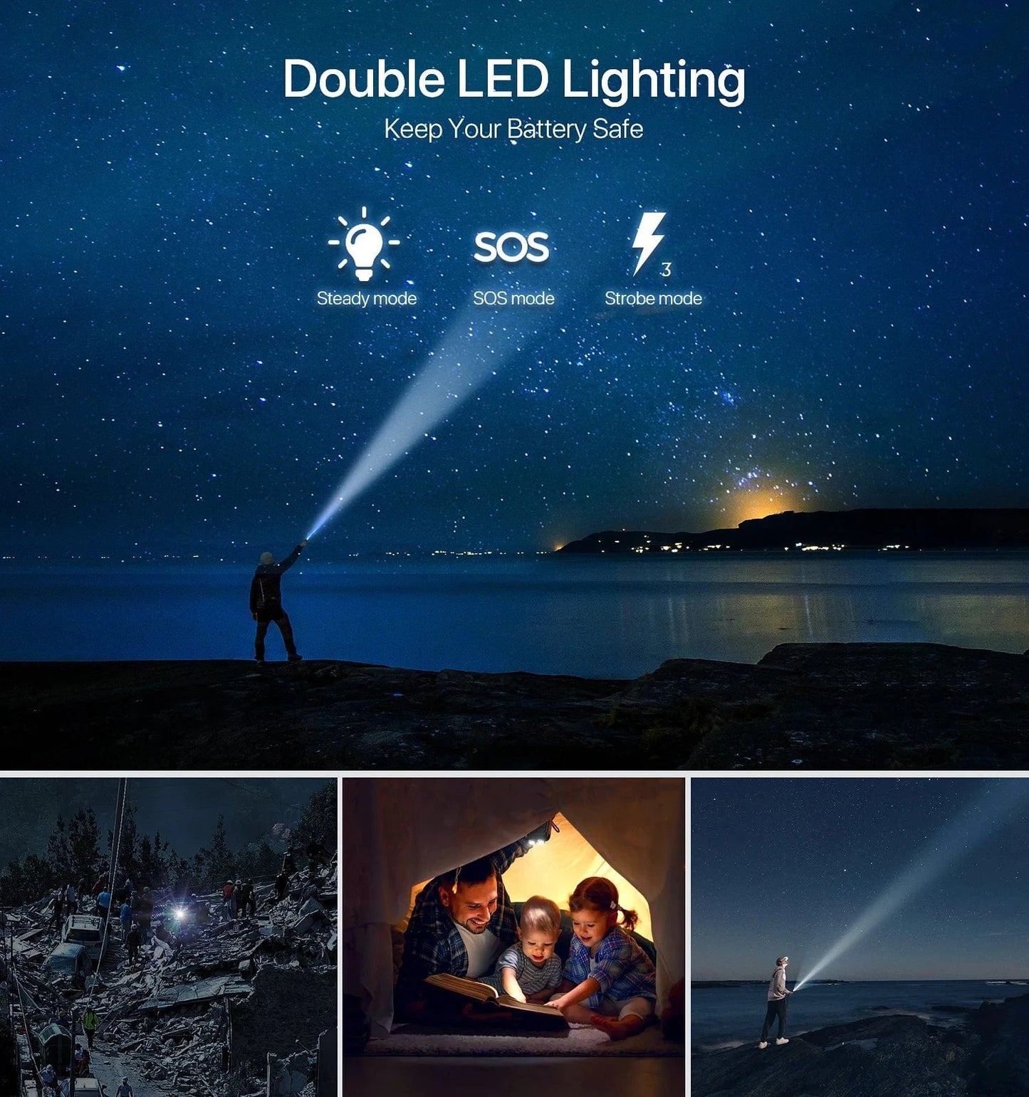 38800 mAh Solar Power Bank with Dual USB – Waterproof Portable Charger with LED Light for Camping Phones & Tablets