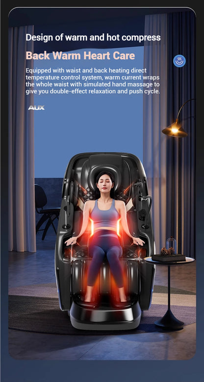 Massage Chair 4D with Zero Gravity Full Body with Voice Control,Back Heating,Bluetooth Speaker,Airbags Massage Chair