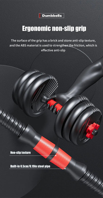 4-in-1 Adjustable Weight Dumbbell Set 22lb– Multi-Function Home Gym Equipment for Men & Women – Convertible Dumbbell, Kettlebell