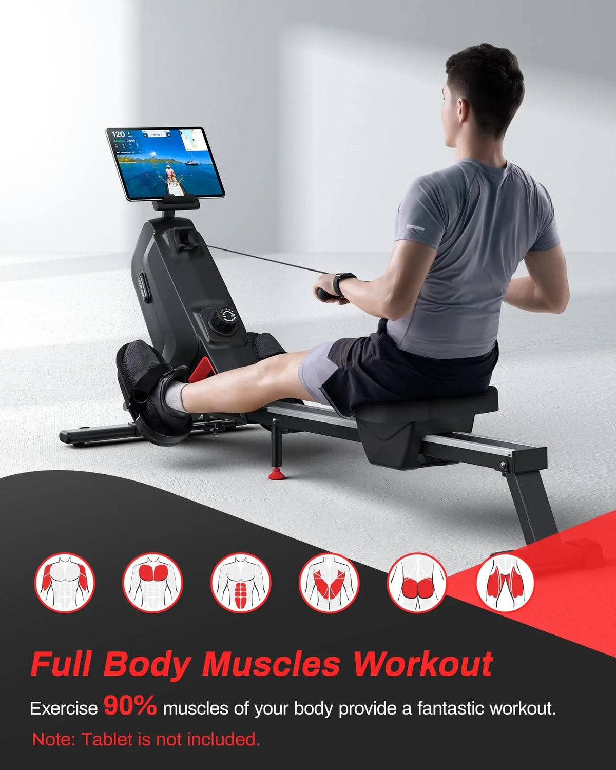 UTRYUP Magnetisches Rudergerät R05 Wasserrudergerät R10 16 Stufen Leiser Widerstand Faltbares Kompaktes Rudergerät Heim-Fitnessstudio