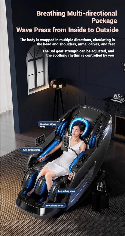 Massage Chair 4D with Zero Gravity Full Body with Voice Control,Back Heating,Bluetooth Speaker,Airbags Massage Chair