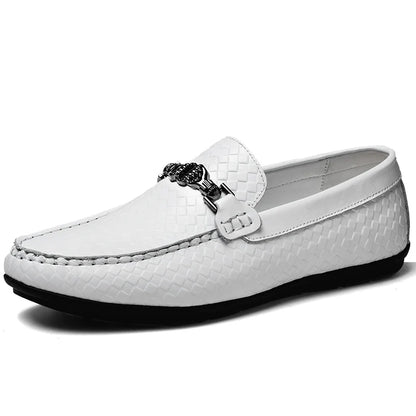 Herren Sommer Mokassins aus echtem Leder – Atmungsaktive Slip-On-Fahrschuhe