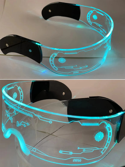 Newest LED Light Up Glasses – Luminous Futuristic Party Sunglasses for DJ, Clubbing, Dance &amp; Festival Glow Costumes