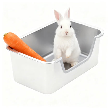 Custom Large Stainless Steel Bunny Litter Box Sifting Tray Steel Grids for Rabbit Ferrets Easy Clean Litter Box Pet Toilet