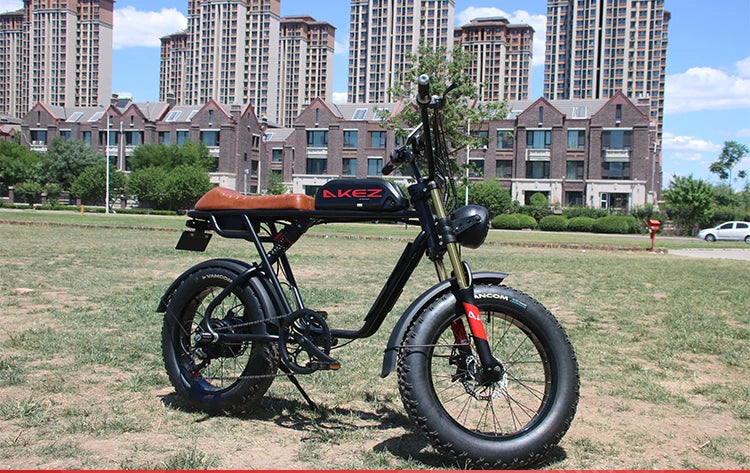 2026 New-designed AKEZ Electric Bike 48V 13Ah Fat Tire High Speed 7-Speed Disc Brake Hub Motor