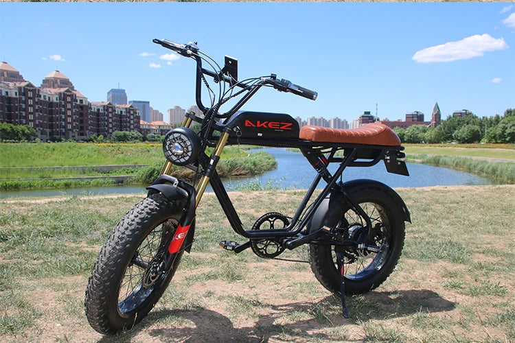 2026 New-designed AKEZ Electric Bike 48V 13Ah Fat Tire High Speed 7-Speed Disc Brake Hub Motor