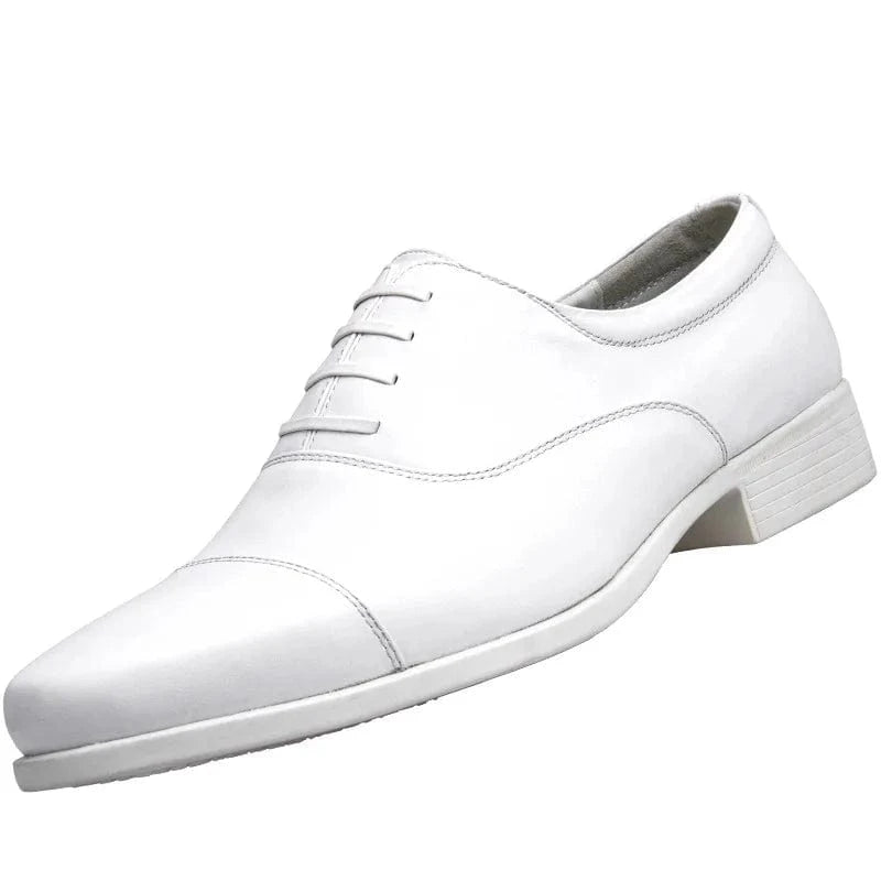 Herren Oxford Business Schuhe – Weiße Leder Schnürschuhe für Büro & Hochzeiten