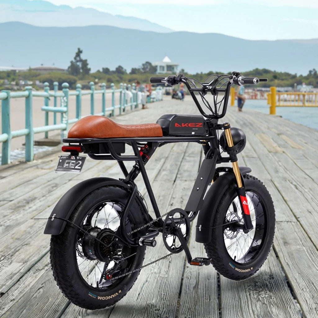 2026 New-designed AKEZ Electric Bike 48V 13Ah Fat Tire High Speed 7-Speed Disc Brake Hub Motor