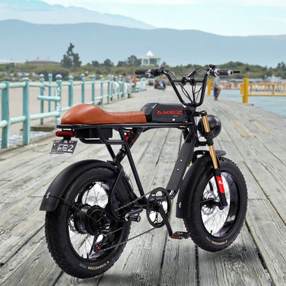 2026 New-designed AKEZ Electric Bike 48V 13Ah Fat Tire High Speed 7-Speed Disc Brake Hub Motor
