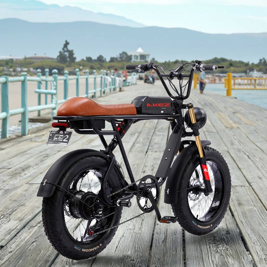2026 New-designed AKEZ Electric Bike 48V 13Ah Fat Tire High Speed 7-Speed Disc Brake Hub Motor