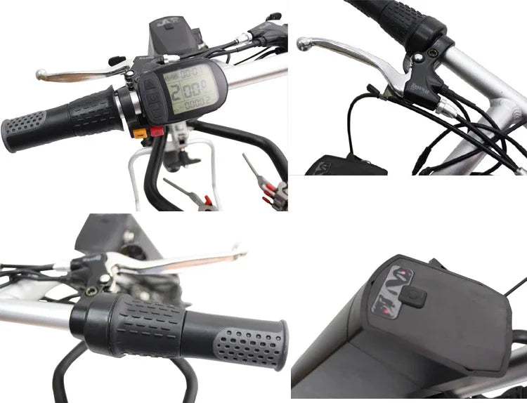Elesmart Kit de conversion de tracteur de moto électrique 12 pouces 36V 250/350/500W fixation de fauteuil roulant pour aide aux personnes handicapées