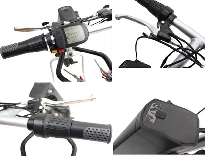 Elesmart Kit de conversion de tracteur de moto électrique 12 pouces 36V 250/350/500W fixation de fauteuil roulant pour aide aux personnes handicapées