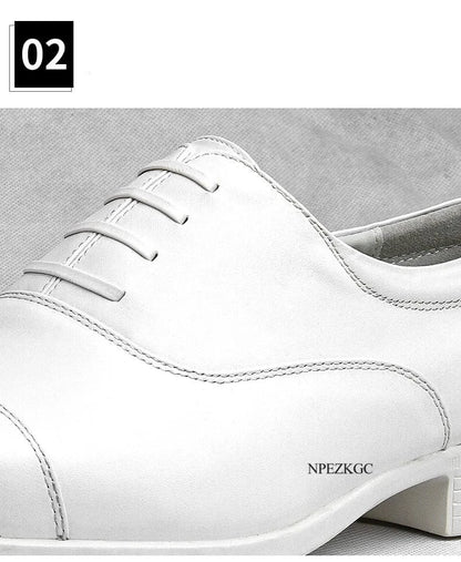 Herren Oxford Business Schuhe – Weiße Leder Schnürschuhe für Büro &amp; Hochzeiten