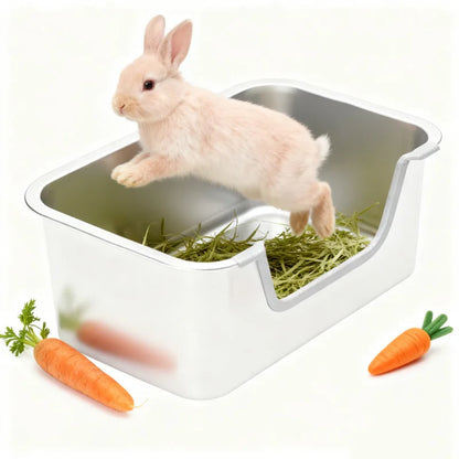 Custom Large Stainless Steel Bunny Litter Box Sifting Tray Steel Grids for Rabbit Ferrets Easy Clean Litter Box Pet Toilet
