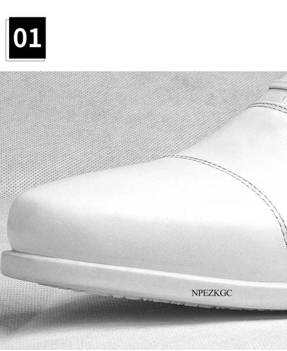 Herren Oxford Business Schuhe – Weiße Leder Schnürschuhe für Büro &amp; Hochzeiten