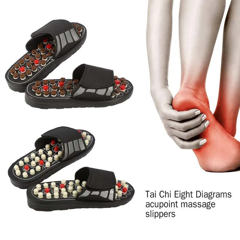 Home Damen Herren Fuß-Akupressur-Fußmassage-Hausschuhe Shiatsu-Sandalen Fuß-Akupressur-Therapie rotierende Fußmassage-Schuhe