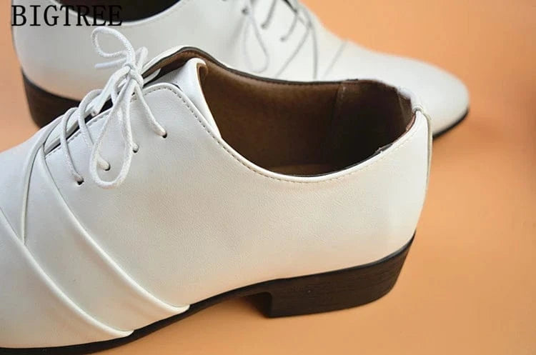 Herren Businessschuhe aus weißem Leder – Oxford Hochzeitsschuhe & formelle Schuhe 2025