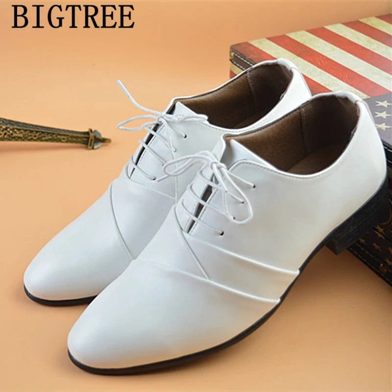 Herren Businessschuhe aus weißem Leder – Oxford Hochzeitsschuhe & formelle Schuhe 2025
