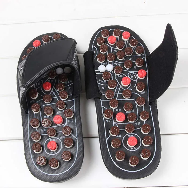Home Damen Herren Fuß-Akupressur-Fußmassage-Hausschuhe Shiatsu-Sandalen Fuß-Akupressur-Therapie rotierende Fußmassage-Schuhe