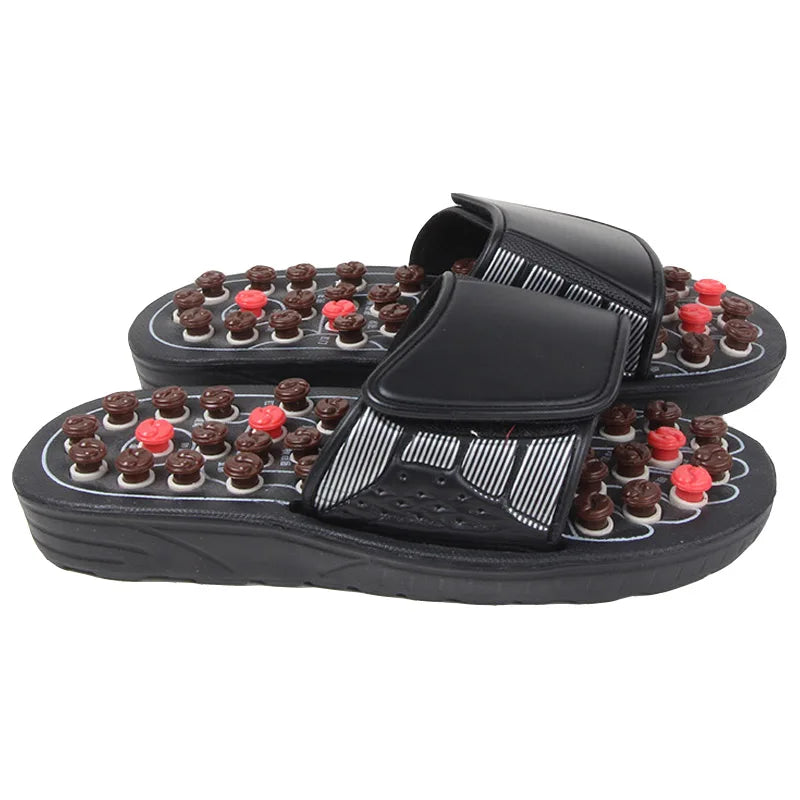 Home Damen Herren Fuß-Akupressur-Fußmassage-Hausschuhe Shiatsu-Sandalen Fuß-Akupressur-Therapie rotierende Fußmassage-Schuhe