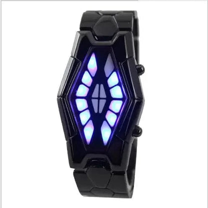 Fashion Men Iron Man Smart Fashion Cobra Head LED Electronic Watch Student Sports Boy Holiday Gift Nightclub Watch