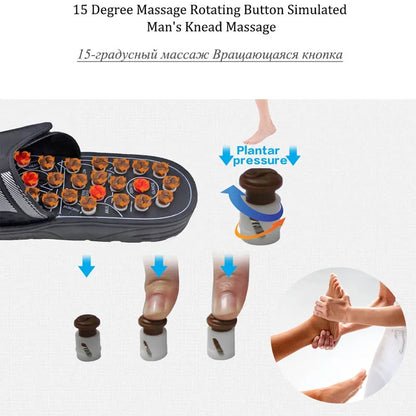 Home Damen Herren Fuß-Akupressur-Fußmassage-Hausschuhe Shiatsu-Sandalen Fuß-Akupressur-Therapie rotierende Fußmassage-Schuhe