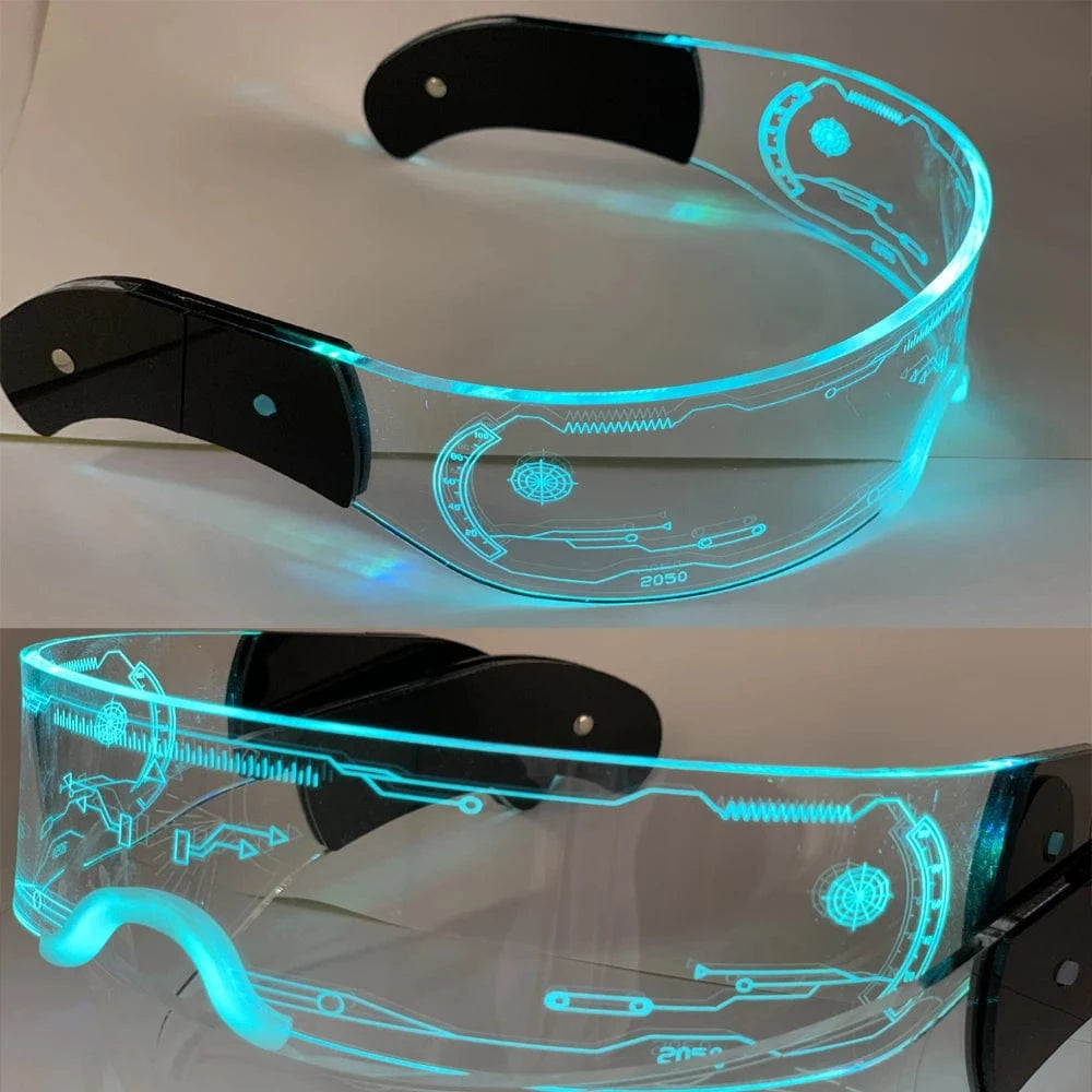 Newest LED Light Up Glasses – Luminous Futuristic Party Sunglasses for DJ, Clubbing, Dance &amp; Festival Glow Costumes