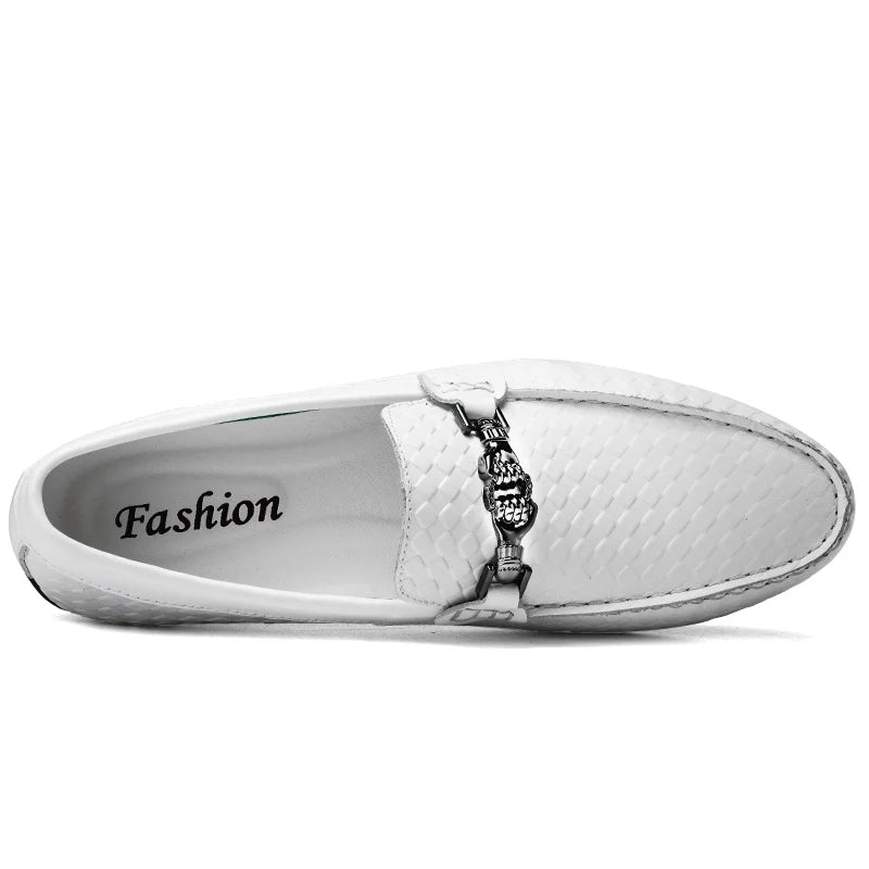 Herren Sommer Mokassins aus echtem Leder – Atmungsaktive Slip-On-Fahrschuhe
