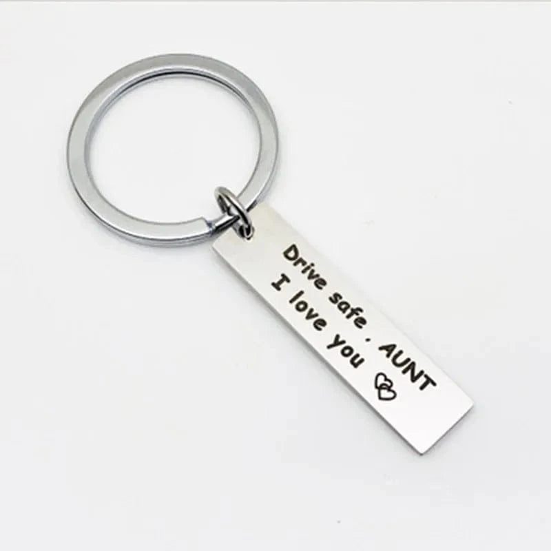 "Drive Safe" Stainless Steel Keychain – Meaningful Gift for Dad, Mom, Brother, Sister